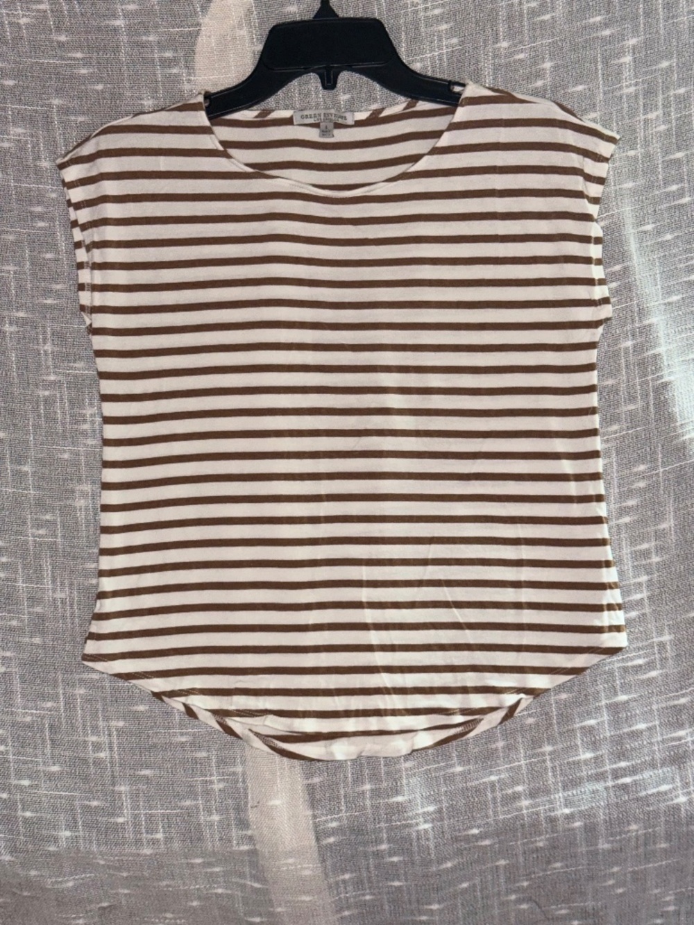 green envelope striped blouse L